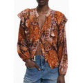 Desigual Arancione Viscosa Women Shirt Desigual