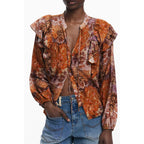 Desigual Arancione Viscosa Women Shirt Desigual