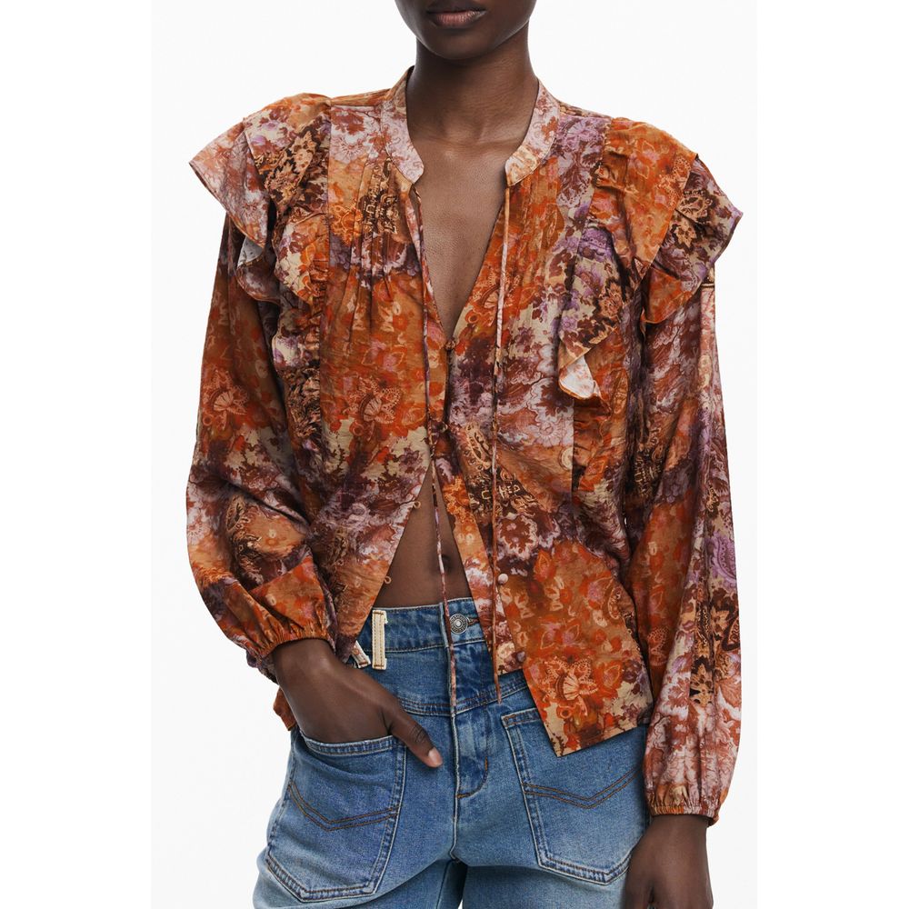 Desigual Arancione Viscosa Women Shirt Desigual