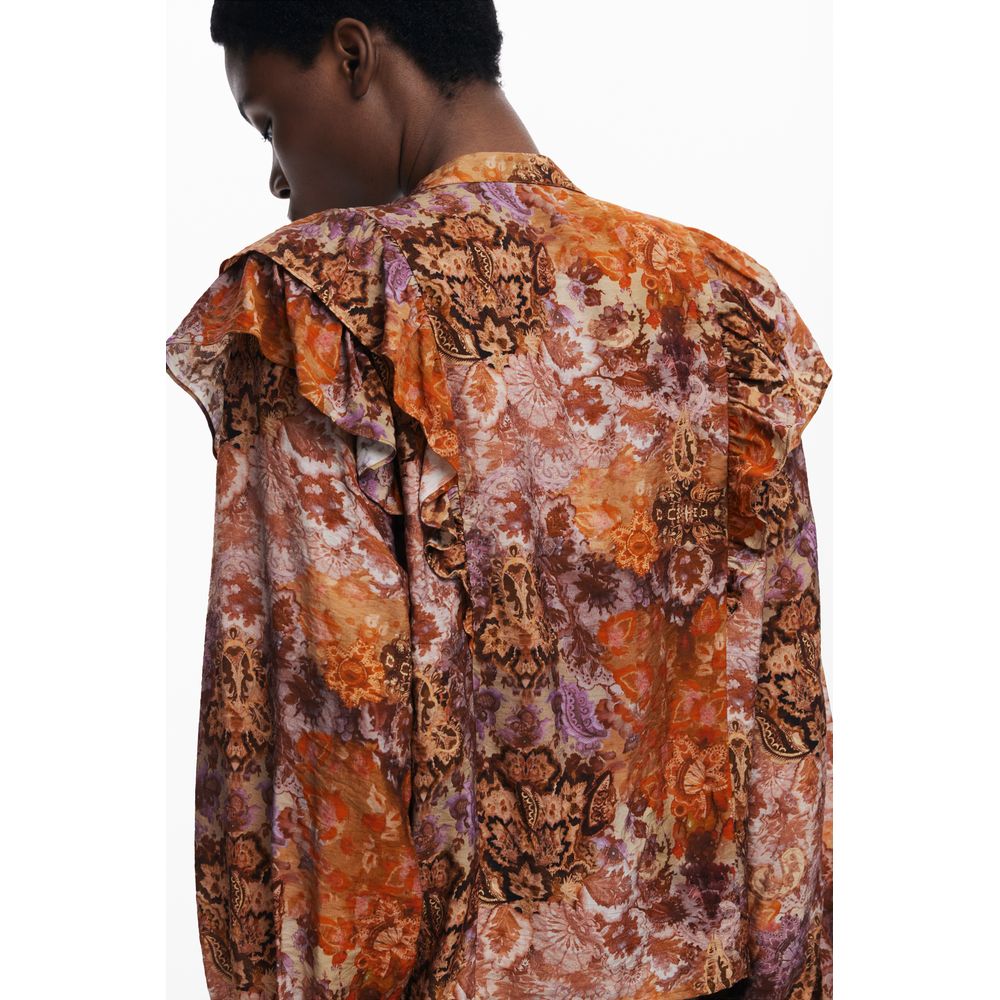 Desigual Arancione Viscosa Women Shirt Desigual