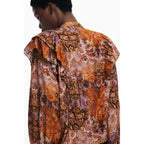 Desigual Arancione Viscosa Women Shirt Desigual