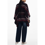 Black polyester women's poncho by Desigual with a relaxed fit and subtle texture, designed for stylish comfort.
