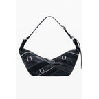 Desigual Nero shoulder bag made of polyurethane with stylish design and adjustable strap, perfect for women.