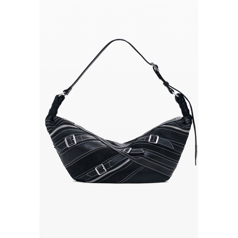 Desigual Nero Poliuretano Women Shoulder Bag Desigual