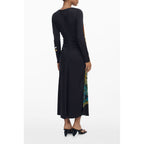Desigual Nero viscose women's long dress with a flowing silhouette and stylish design, perfect for casual or dressy occasions.