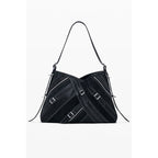 Desigual Nero polyurethane women's shoulder bag with a sleek design and adjustable strap, perfect for everyday use.
