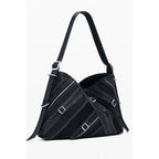 Desigual Nero polyurethane women’s shoulder bag with stylish design and adjustable strap, perfect for everyday use.
