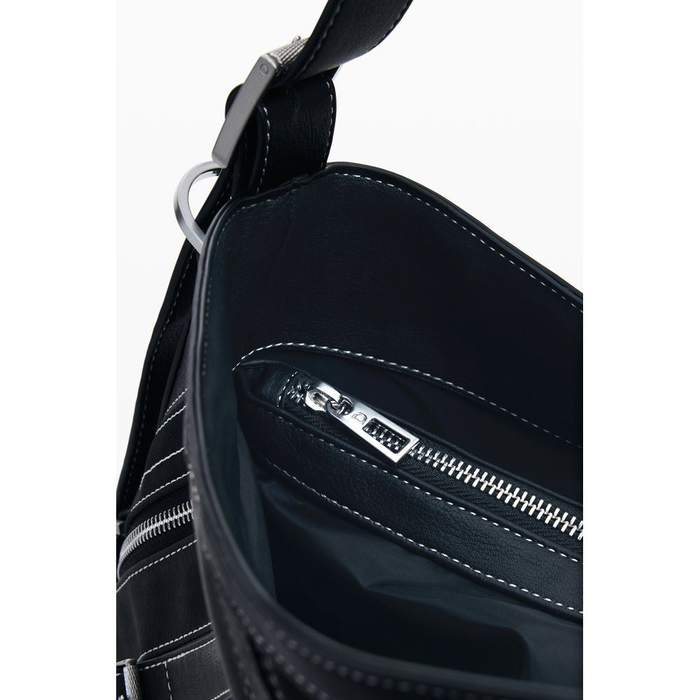 Desigual Nero polyurethane women's shoulder bag with adjustable strap and stylish design, perfect for everyday use