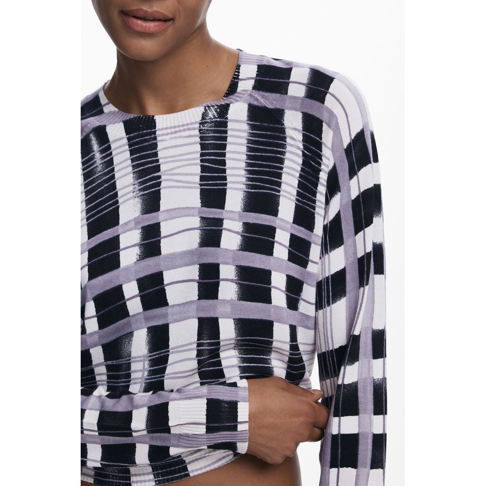 Desigual Bianco Viscosa women's sweater featuring a soft, lightweight fabric in a stylish design.