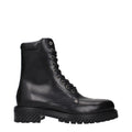 Off-White black leather ankle boots with sleek design and sturdy soles, perfect for stylish casual or evening wear.