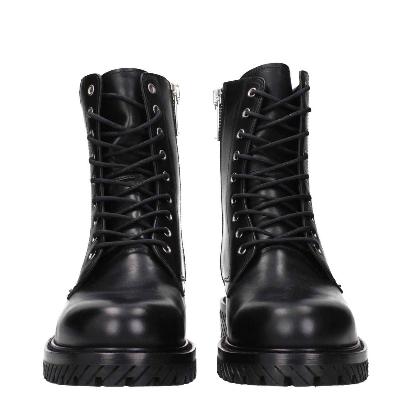 Off-White Black Leather Ankle Boots Off-White