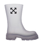 Clear PVC ankle boots by Off-White featuring transparent design and stylish silhouette.