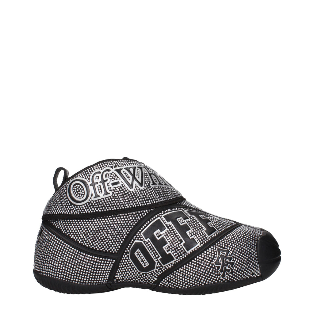 Off-White black cotton sneakers with stylish design and logo details, featuring a comfortable fit and casual athletic style.