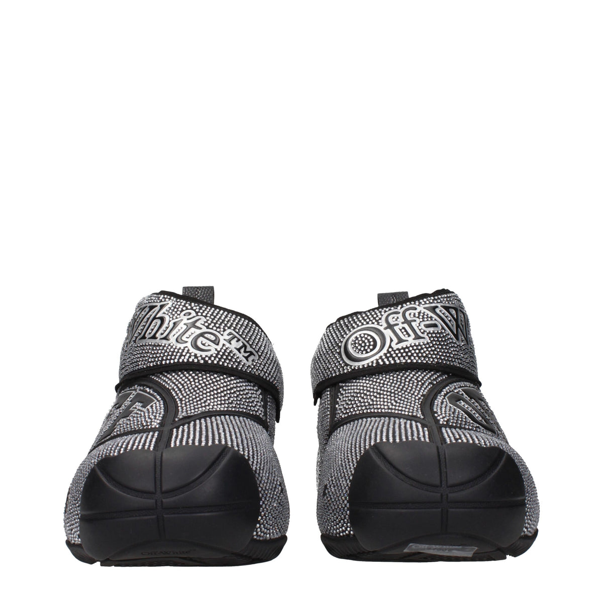 Off-White black cotton sneakers with white details and logo, casual athletic footwear for everyday wear.