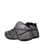 Off-White black cotton sneakers with white detailing and logo, showcasing casual athletic footwear style.