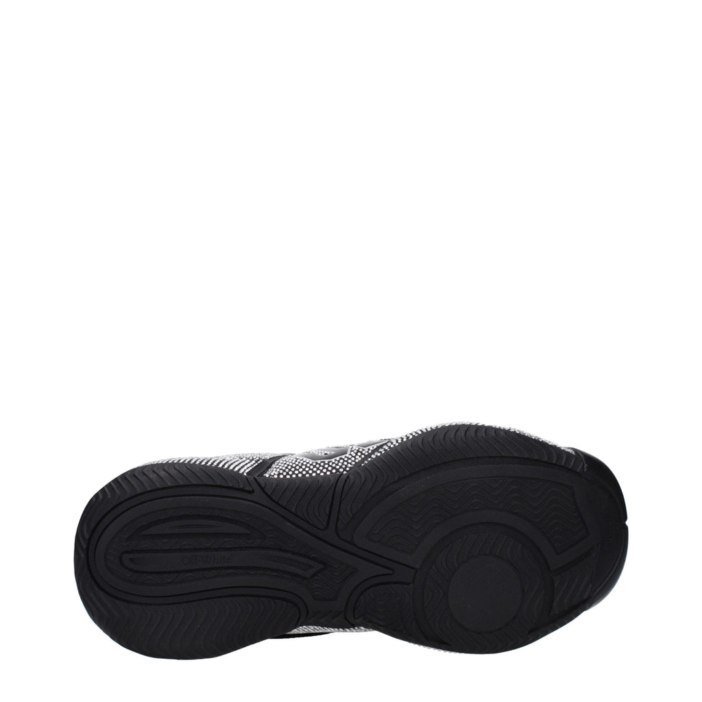 Off-White black cotton sneakers with stylish design and white sole, perfect for casual and streetwear outfits.
