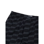 Black cotton Bermuda shorts by Balenciaga featuring a relaxed fit and minimalist design.