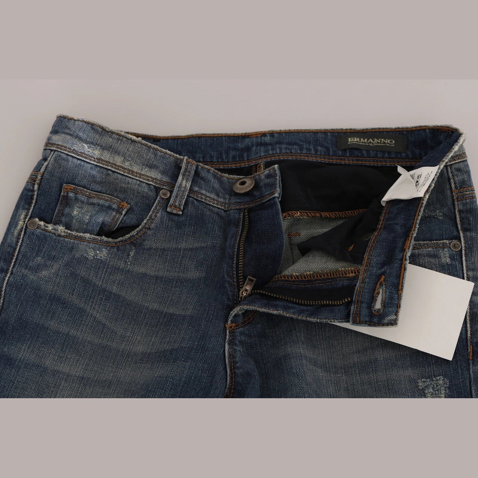 Ermanno Scervino Blue Washed Boot Cut Casual Denim Pants Jeans
