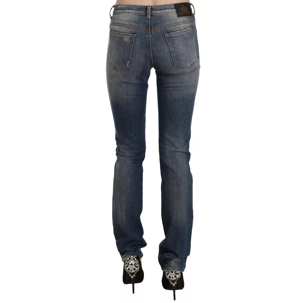 Ermanno Scervino Blue Washed Boot Cut Casual Denim Pants Jeans