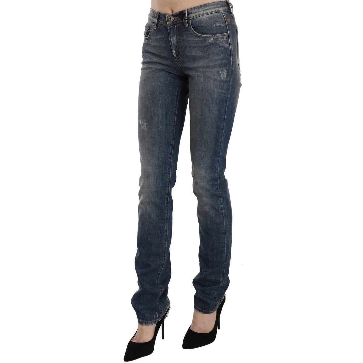 Ermanno Scervino Blue Washed Boot Cut Casual Denim Pants Jeans