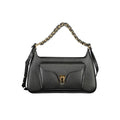 Coccinelle Nero leather women's handbag with sleek design and double handles, showcasing elegant craftsmanship.