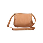 Coccinelle brown leather women's handbag with sleek design and top handle, featuring subtle stitching and elegant style.