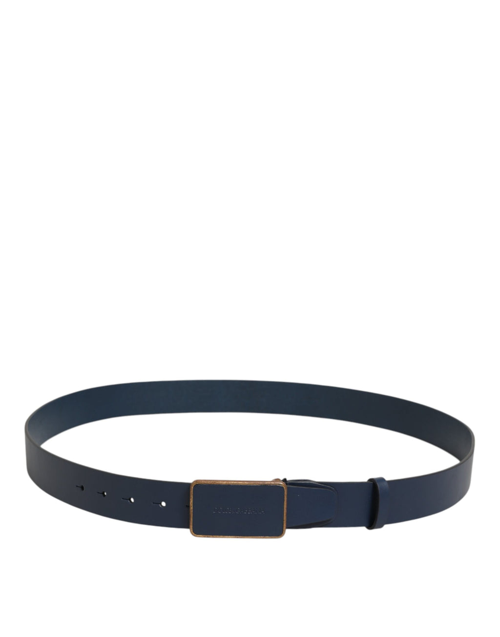 Dolce & Gabbana Blue Leather Classic Metal Logo Buckle Belt Dolce & Gabbana