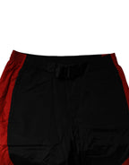 Dolce & Gabbana Black Red Leopard Print Nylon Jogger Pants - Eljoys Fashion 