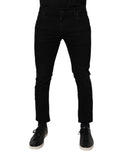 Dolce & Gabbana Black Cotton Stretch Skinny Men Denim Jeans - Eljoys Fashion 