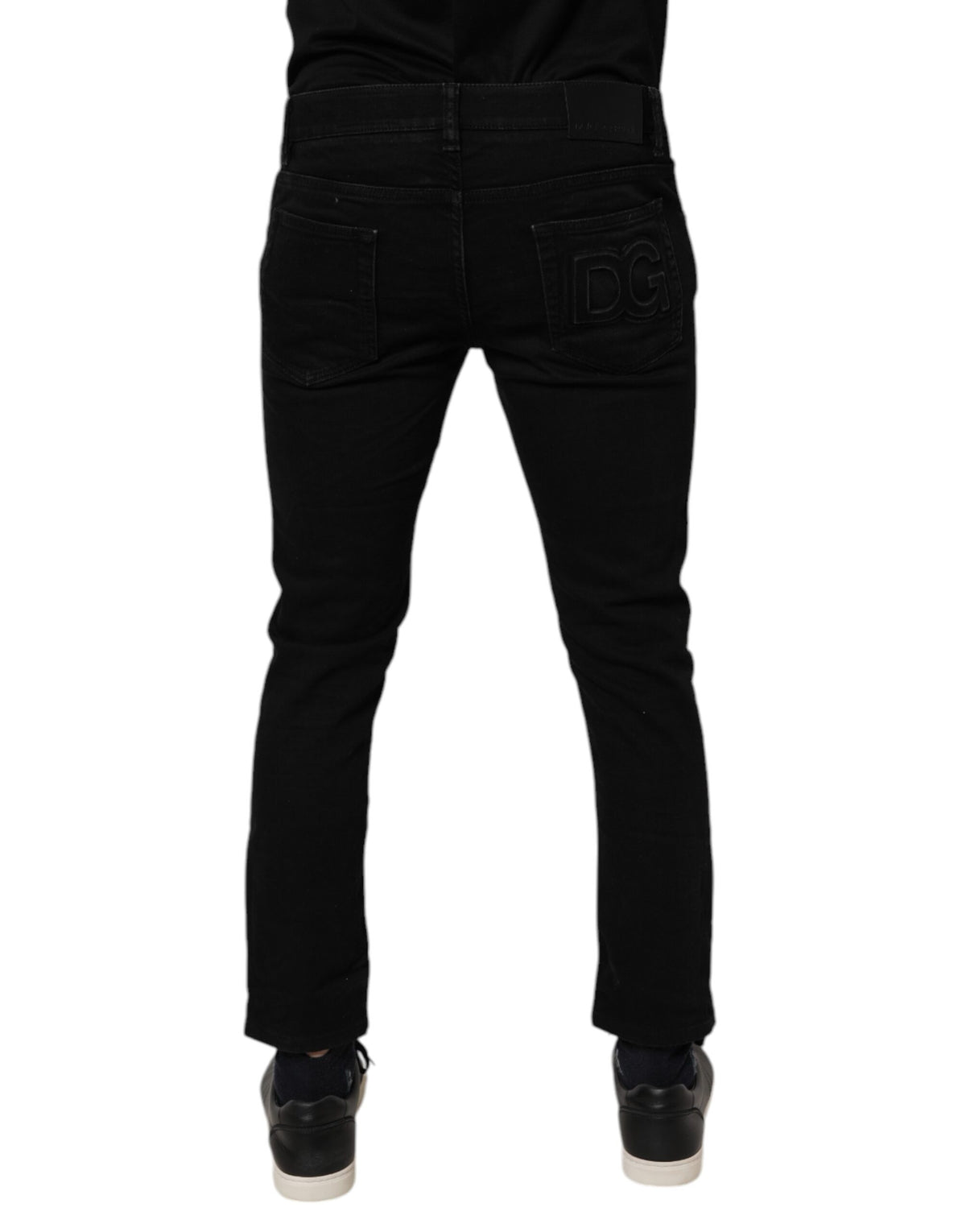 Dolce & Gabbana Black Cotton Stretch Skinny Men Denim Jeans - Eljoys Fashion 