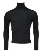 Dolce & Gabbana Black Wool Turtle Neck Men Pullover Sweater - Eljoys Fashion 