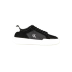 Calvin Klein Nero leather men's sneaker with sleek design, white sole, and minimalist style for casual wear.