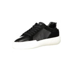 Calvin Klein Nero leather men's sneaker with sleek design and white sole, showcasing modern casual footwear style.