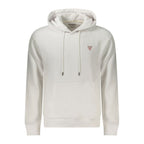 White Guess Jeans organic cotton men's sweatshirt with a casual fit and crew neck, featuring the Guess logo on the front.