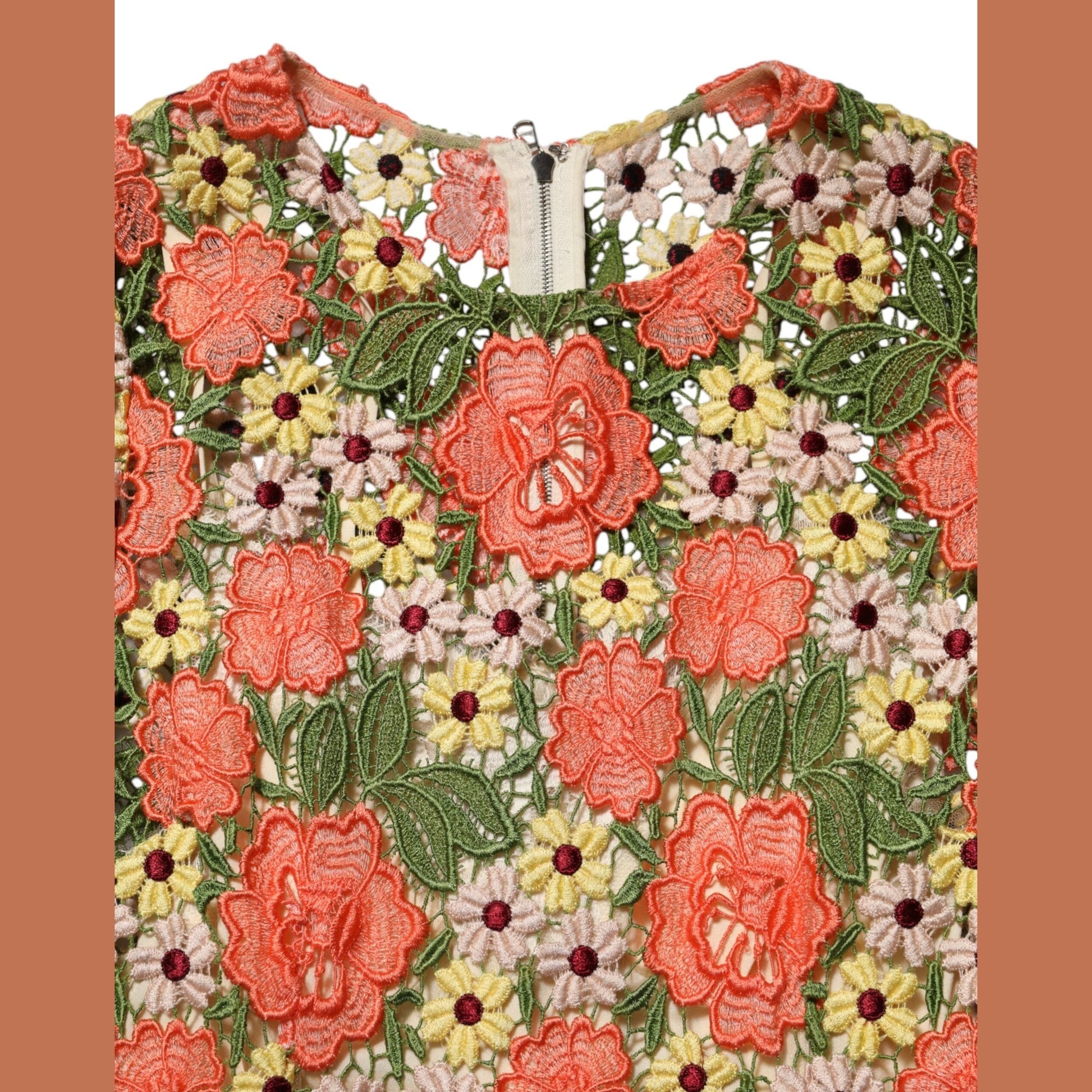 Dolce & Gabbana Multicolor Floral Embroidery Aline Mini Dress