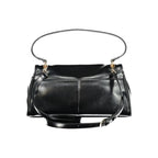 Black Twinset polyurethane women's handbag with sleek design, top handle, and subtle branding, perfect for stylish everyday use.