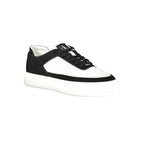 Calvin Klein Bianco polyurethane men's sneaker featuring a sleek white design and casual laces.