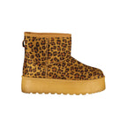 Brown polyester women’s ankle boots by Laura Biagiotti with a sleek design and low heel.
