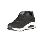 Black Laura Biagiotti women’s sneaker made of polyurethane, featuring a sleek design and comfortable fit.