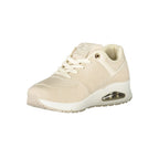 Beige Laura Biagiotti women's polyurethane sneakers with white soles, stylish and comfortable footwear for casual wear.