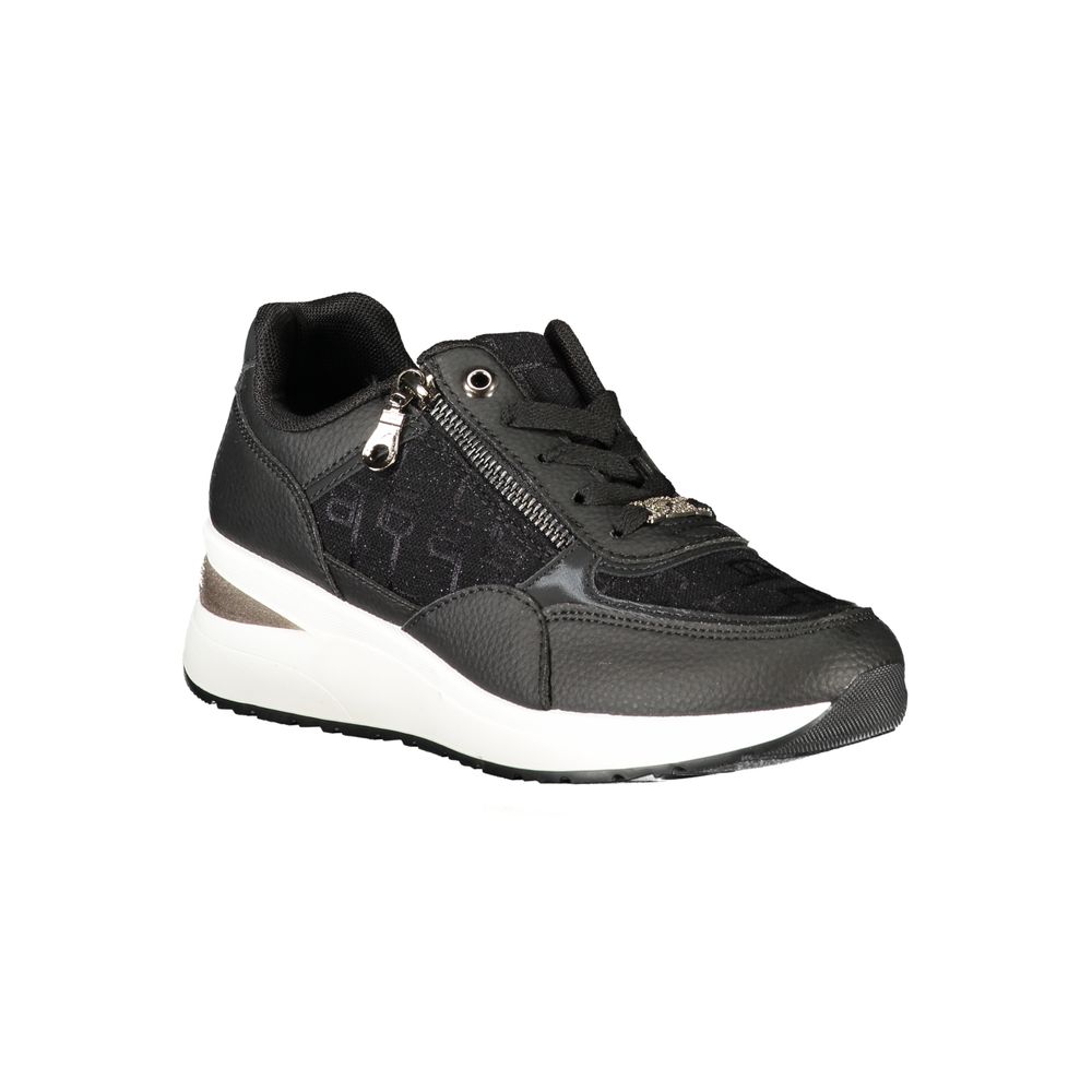 Laura Biagiotti Black Polyurethane Women Sneaker - Eljoys Fashion 