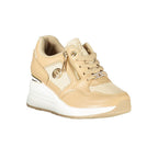 Beige Laura Biagiotti women's polyester sneaker with white sole and casual design, ideal for everyday wear.