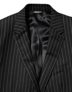 Dolce & Gabbana Dark Gray Stripes MARTINI 1 Button Suit Blazer