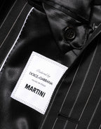 Dolce & Gabbana Dark Gray Stripes MARTINI 1 Button Suit Blazer