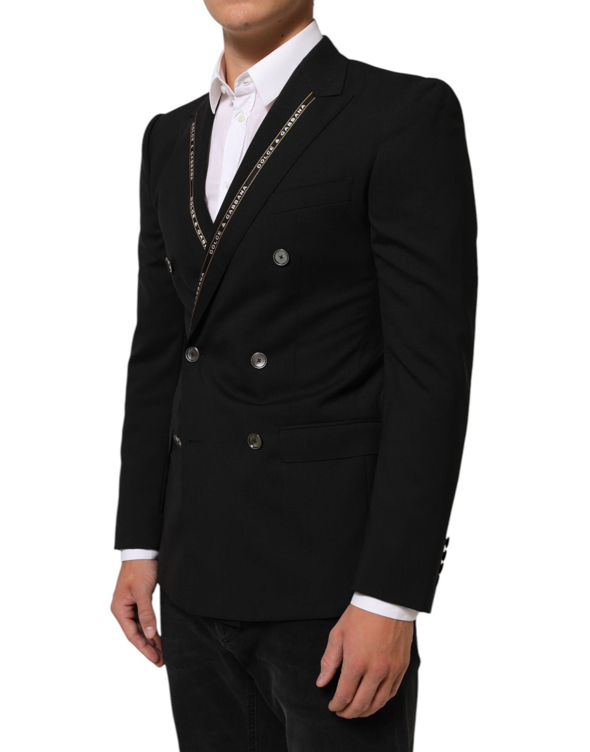Dolce & Gabbana Black SICILIA Double Breasted Jacket Blazer