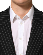 Dolce & Gabbana Dark Gray Stripes 2 Buttons Suit Jacket Blazer