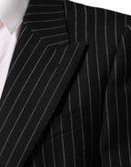 Dolce & Gabbana Dark Gray Stripes 2 Buttons Suit Jacket Blazer