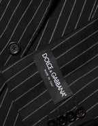 Dolce & Gabbana Dark Gray Stripes 2 Buttons Suit Jacket Blazer