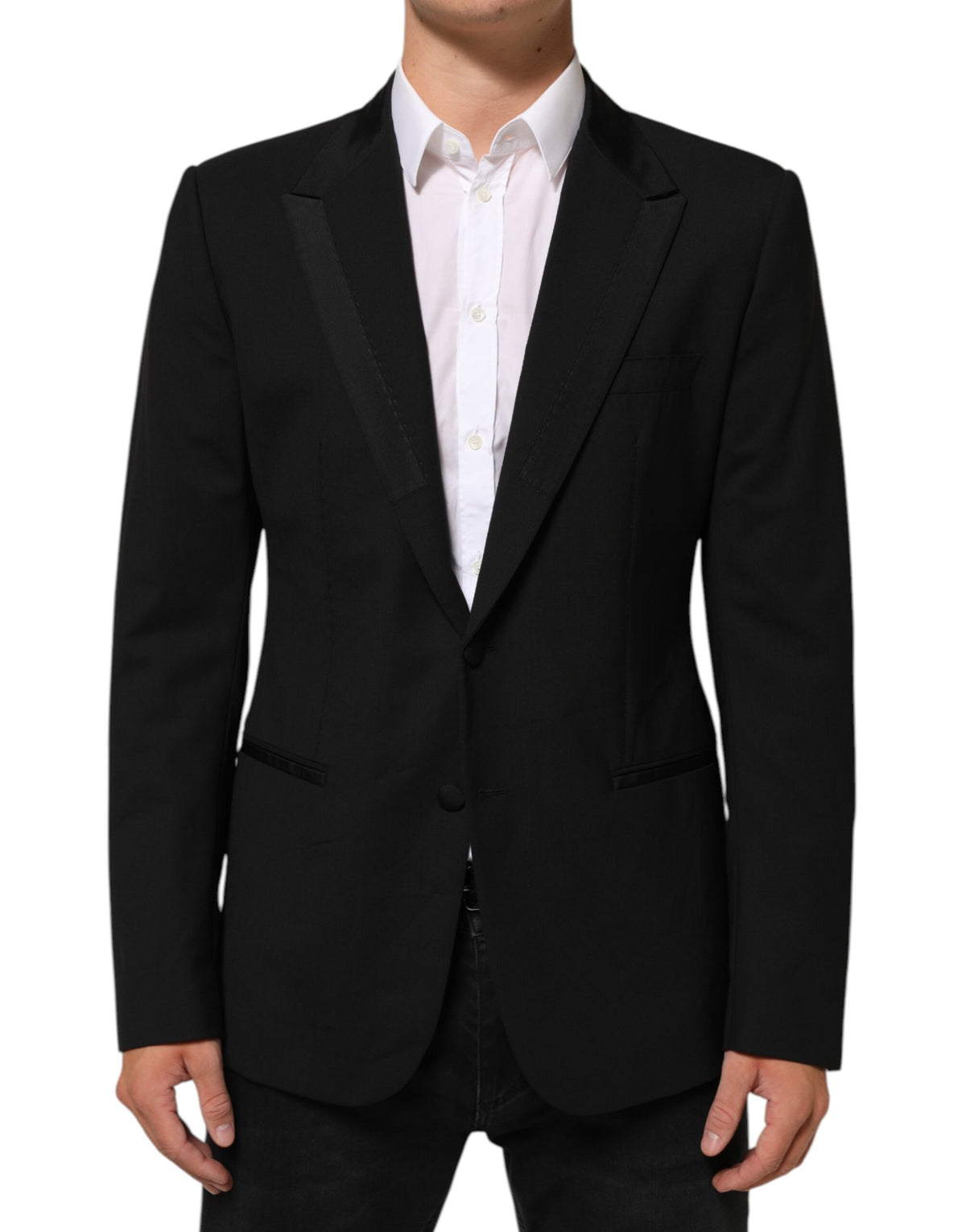 Dolce & Gabbana Black Wool 2 Buttons Suit Men Jacket Blazer - Eljoys Fashion 