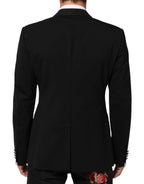 Dolce & Gabbana Black Wool 2 Buttons Suit Men Jacket Blazer - Eljoys Fashion 